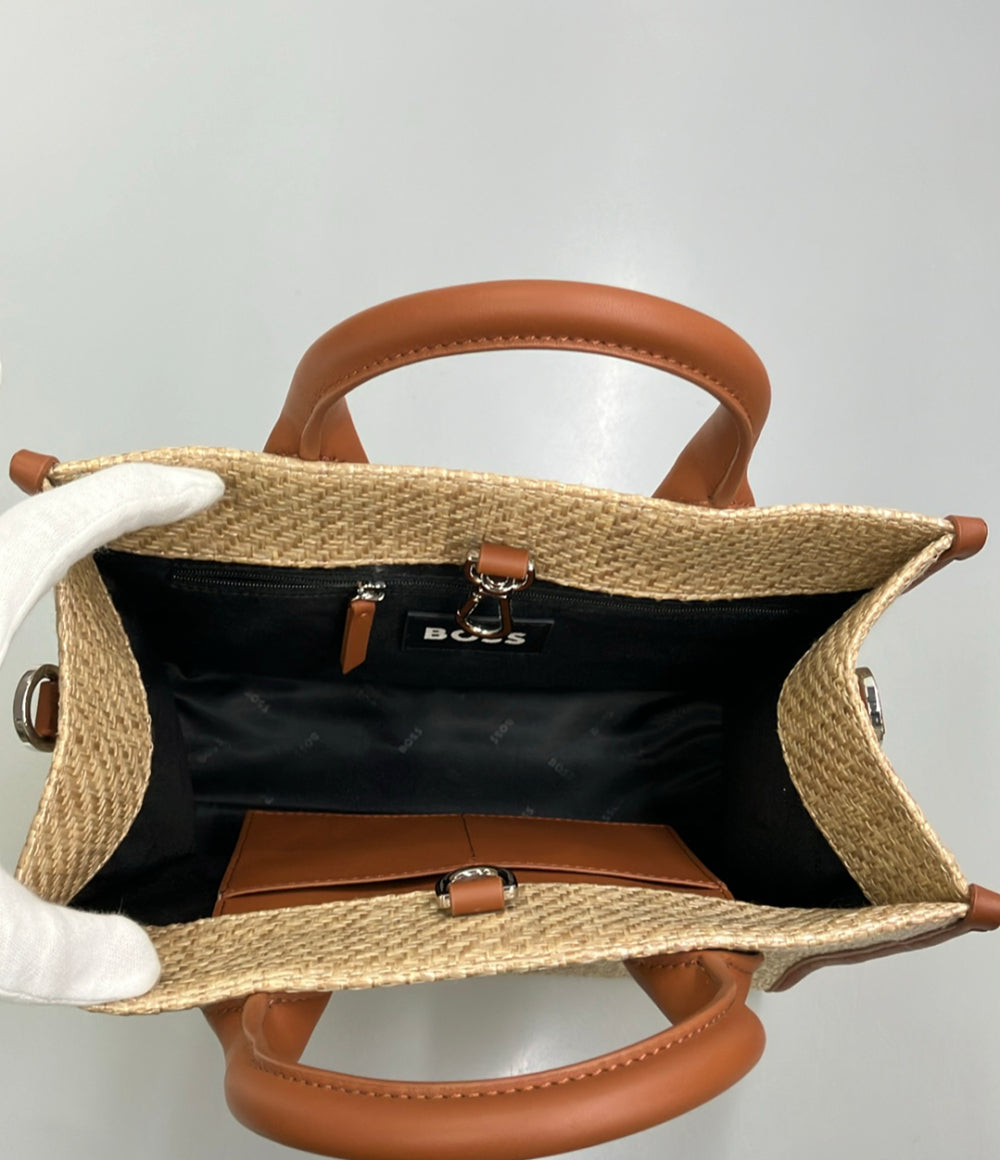 美品 HUGO BOSS トートバッグ ショルダーバッグ かごバッグ 2WAY 斜め掛け レディース ヒューゴボス