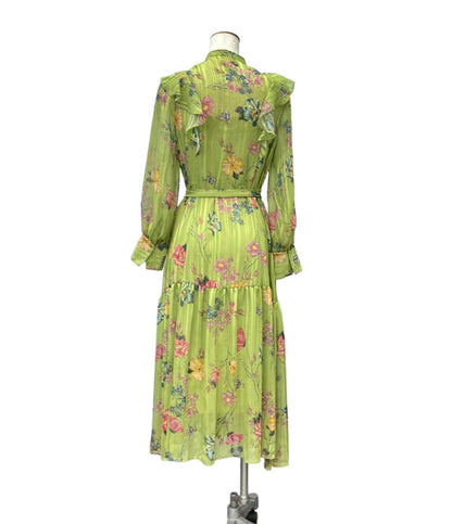 美品 JILL STUART 長袖ワンピース インナー付き アザレア ロング ジル スチュアート レディース SIZE 2 (M) ジル スチュアート