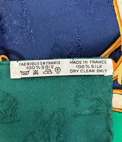 美品 HERMES スカーフ カレ90 シルク100% L’INSTRVCTION DV ROY レディース メンズ エルメス