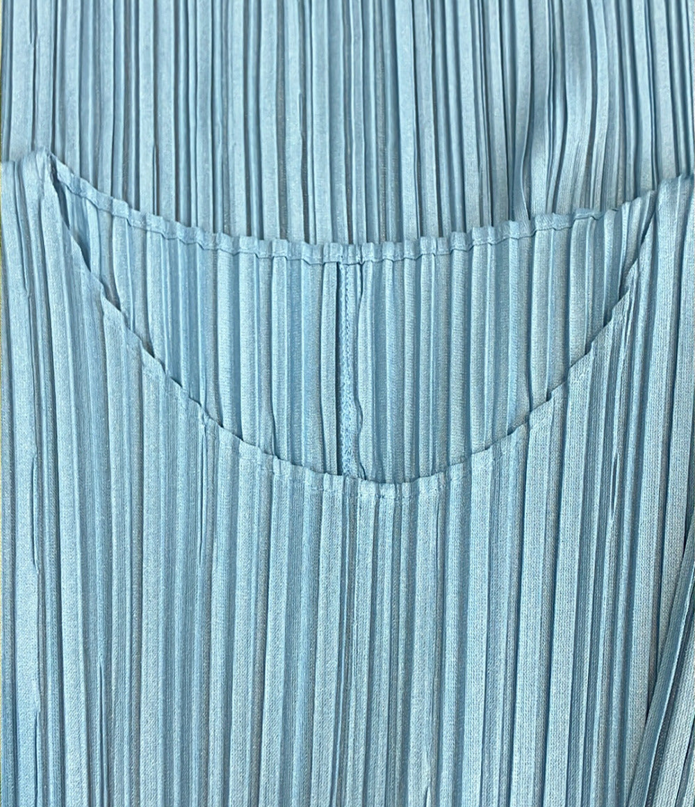 美品 PLEATS PLEASE メロウプリーツ 五分袖 ロングワンピース レディース SIZE 5 プリーツプリーズ