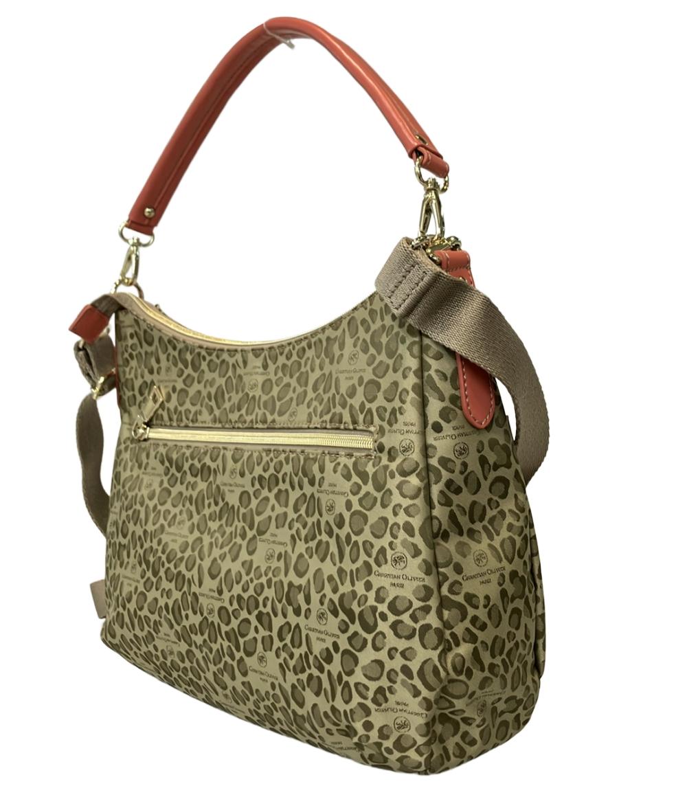 美品 クリスチャンオリビエ 2wayハンドバッグ ショルダーバッグ ヒョウ柄 レディース CHRISTIAN OLIVIER