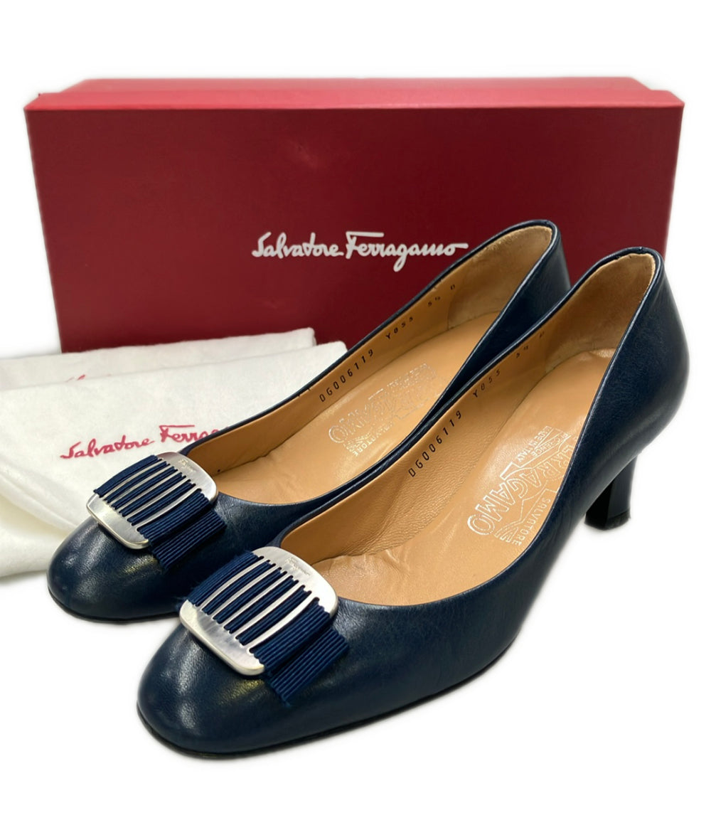 Salvatore Ferragamo スクウェアバックルパンプス DG006119 レディース SIZE 5 1/2 サルヴァトーレフェラガモ