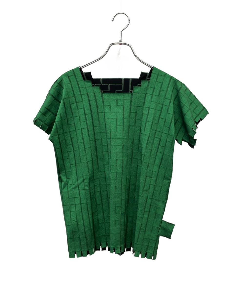 PLEATS PLEASE 半袖カットソー リバーシブル ガーメントプリーツ加工 PP74LK902 レディース SIZE 3 (L) プリーツプリーズ