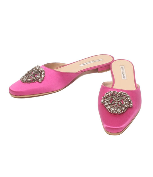 マノロブラニク フラット ミュール HANGISI レディース SIZE 38 MANOLO BLAHNIK