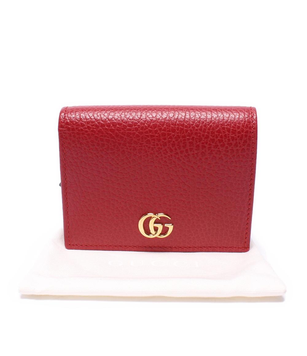 美品 グッチ 二つ折り財布 GGマーモントコンパクトウォレット 456126 レディース GUCCI