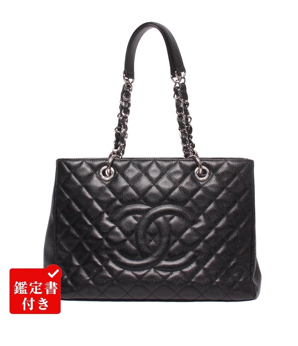 CHANEL トートバッグ GSTトート キャビアスキン シルバー金具 マトラッセ レディース シャネル