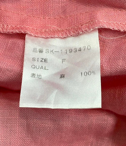 ツルバイマリコオイカワ 半袖リネンワンピース レディース SIZE F (M) Tsuru by Mariko Oikawa