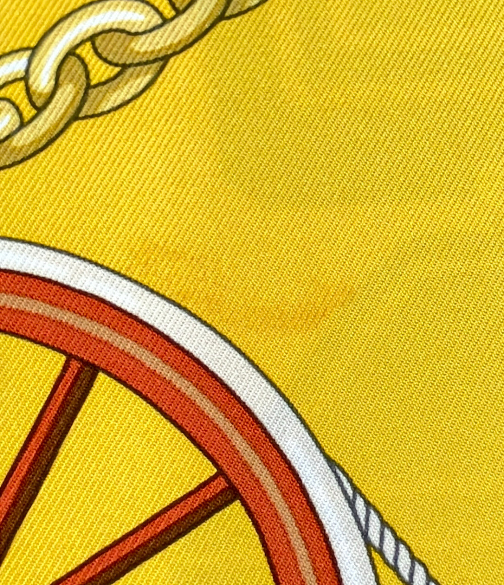 HERMES スカーフ カレ90 シルク100% ステイトリー ホイールズ レディース エルメス