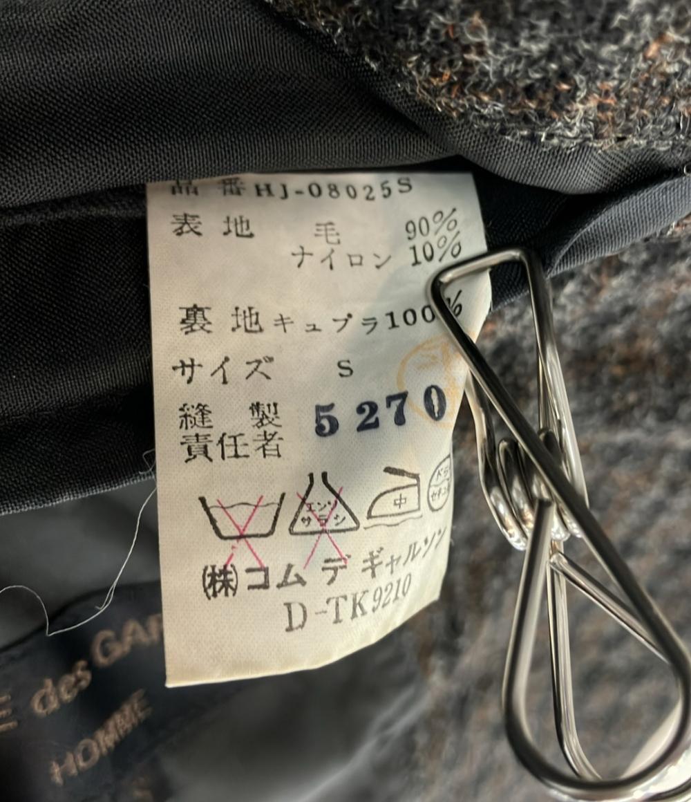 コムデギャルソン•オム チェック系テーラードジャケット COMME des GARCONS HOMME テーラードジャケット ウール ダークグレー