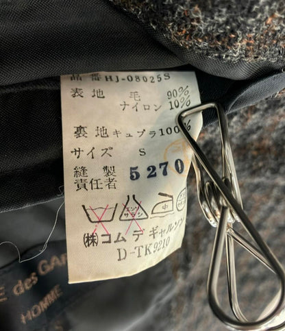 COMME des GARCONS HOMME テーラードジャケット ウール ダークグレーチェック hj-08025s メンズ SIZE S コムデギャルソンオム