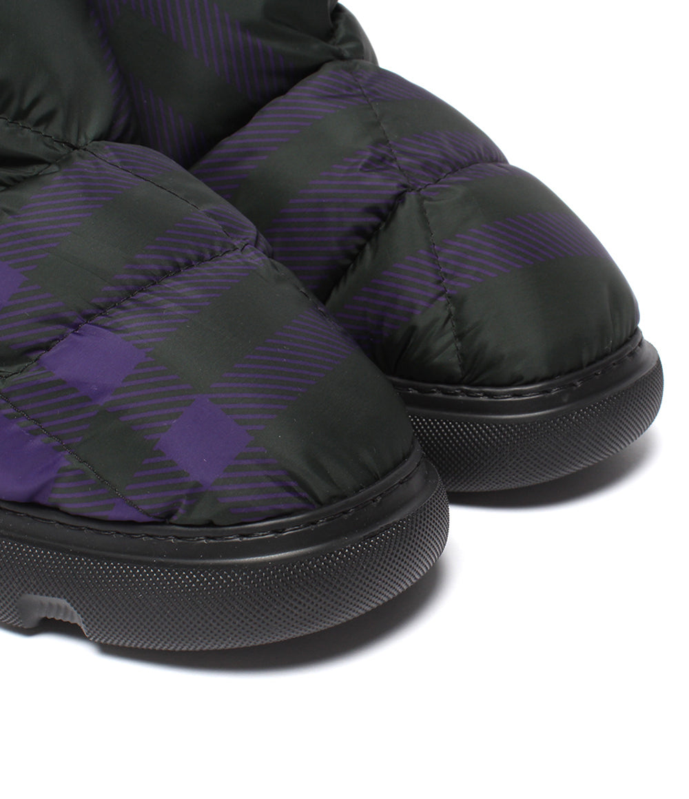 美品 BURBERRY ショートブーツ CHECK PILLOW BOOTS レディース SIZE 35 バーバリー