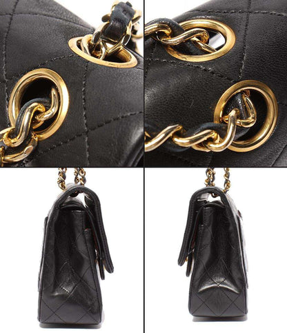 CHANEL チェーンショルダーバッグ ダブルフラップ Wチェーン ゴールド金具 カーフスキン マトラッセ 23 レディース シャネル