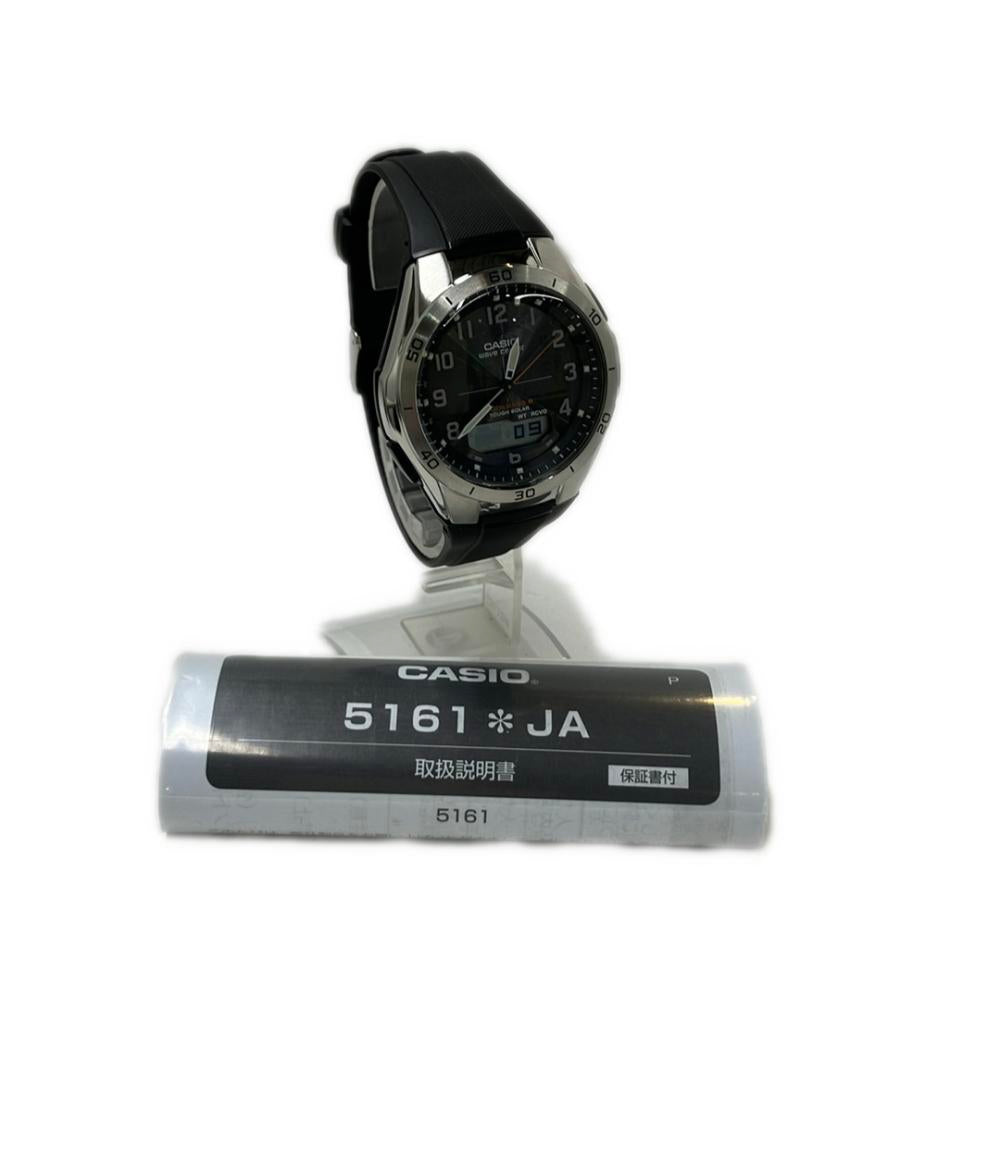 美品 CASIO 腕時計 ウェーブセプター WAVE CEPTOR ソーラー ブラック WVA-M640 メンズ カシオ