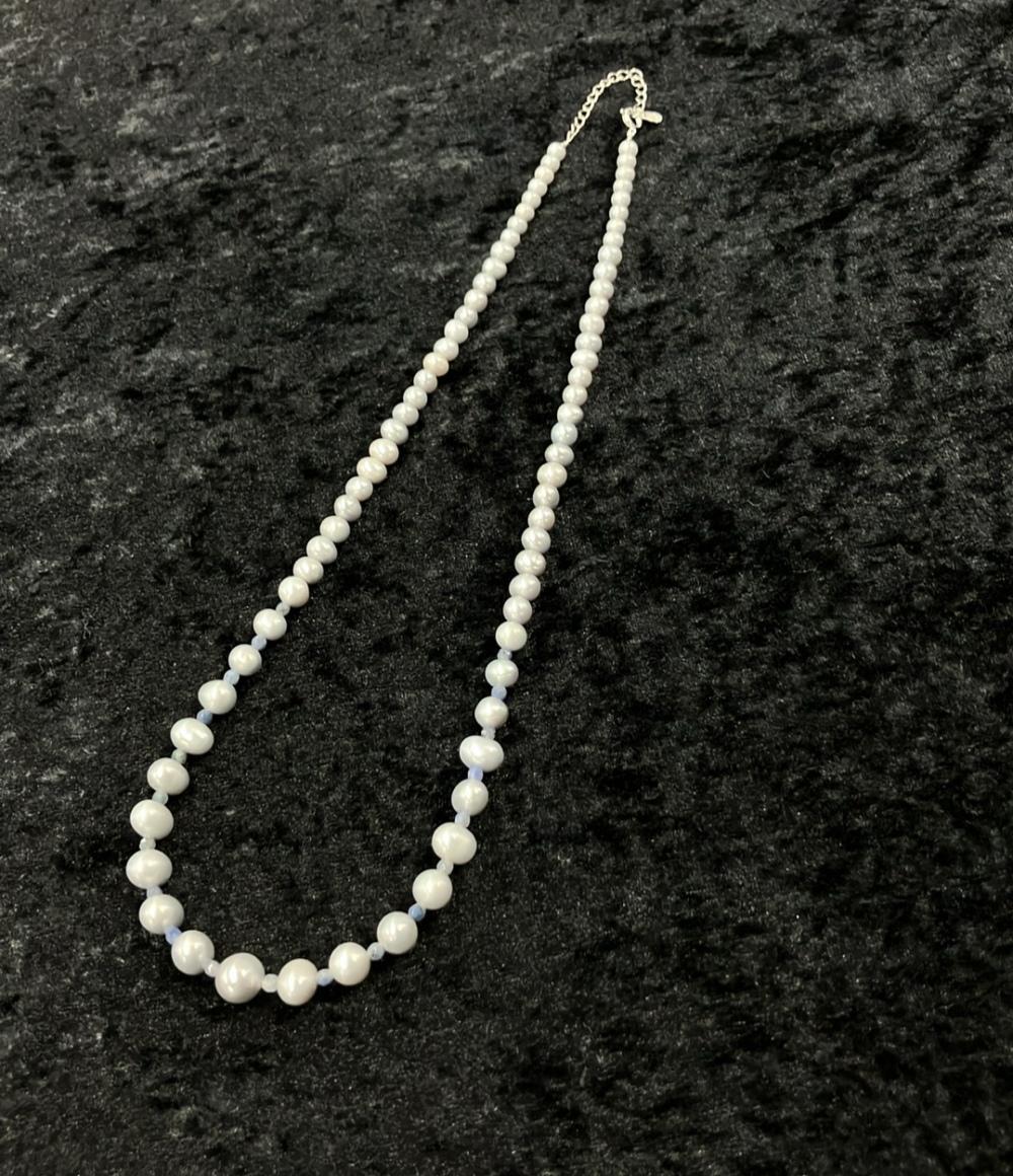 美品 ネックレス SV925 淡水パール4-9 mm レディース