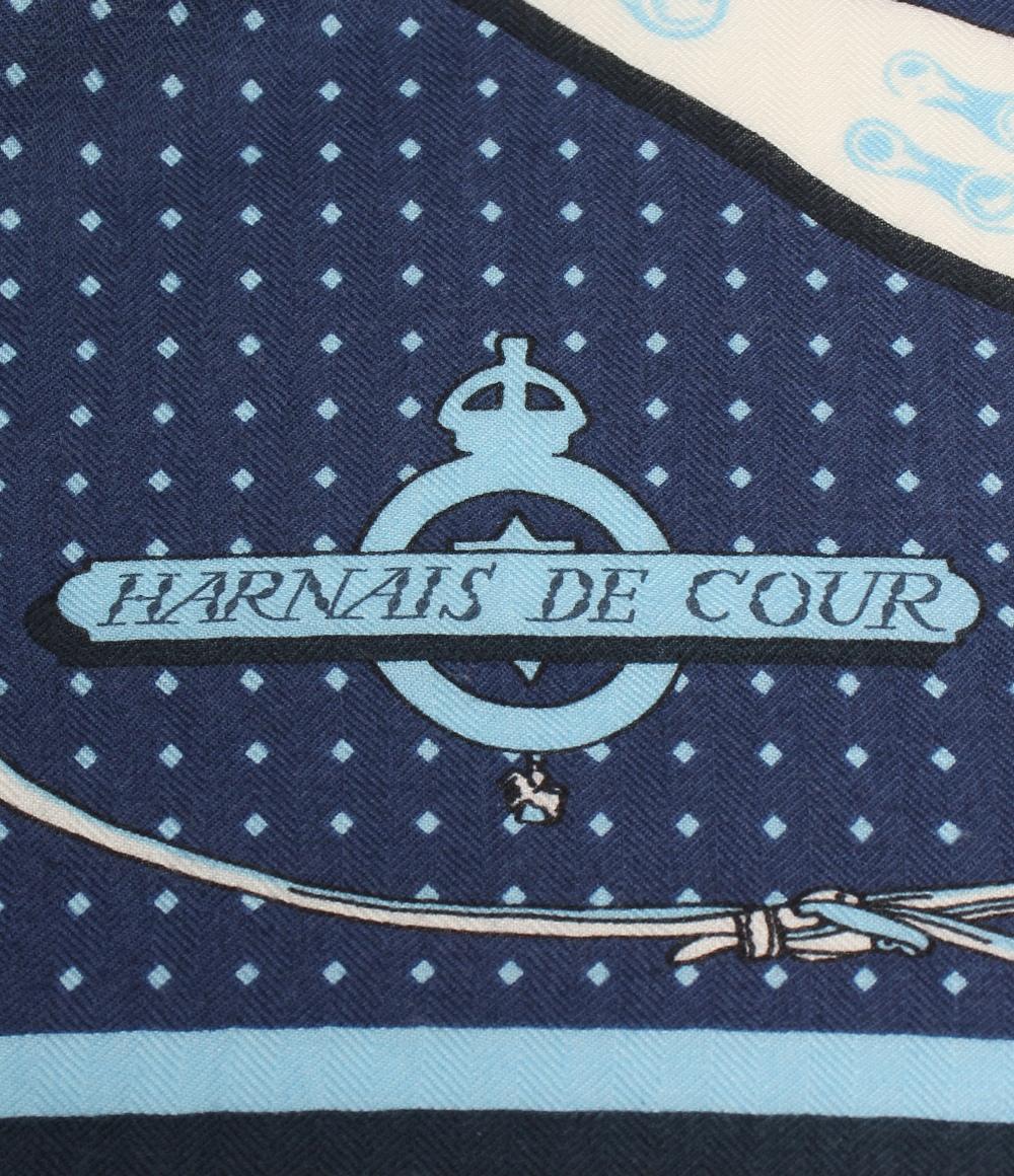 美品 HERMES スカーフ カレジェアン140 HARNAIS DE COUR レディース メンズ エルメス