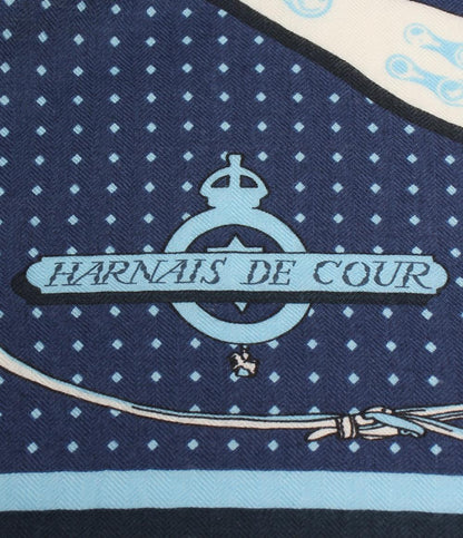 美品 HERMES スカーフ カレジェアン140 HARNAIS DE COUR レディース メンズ エルメス