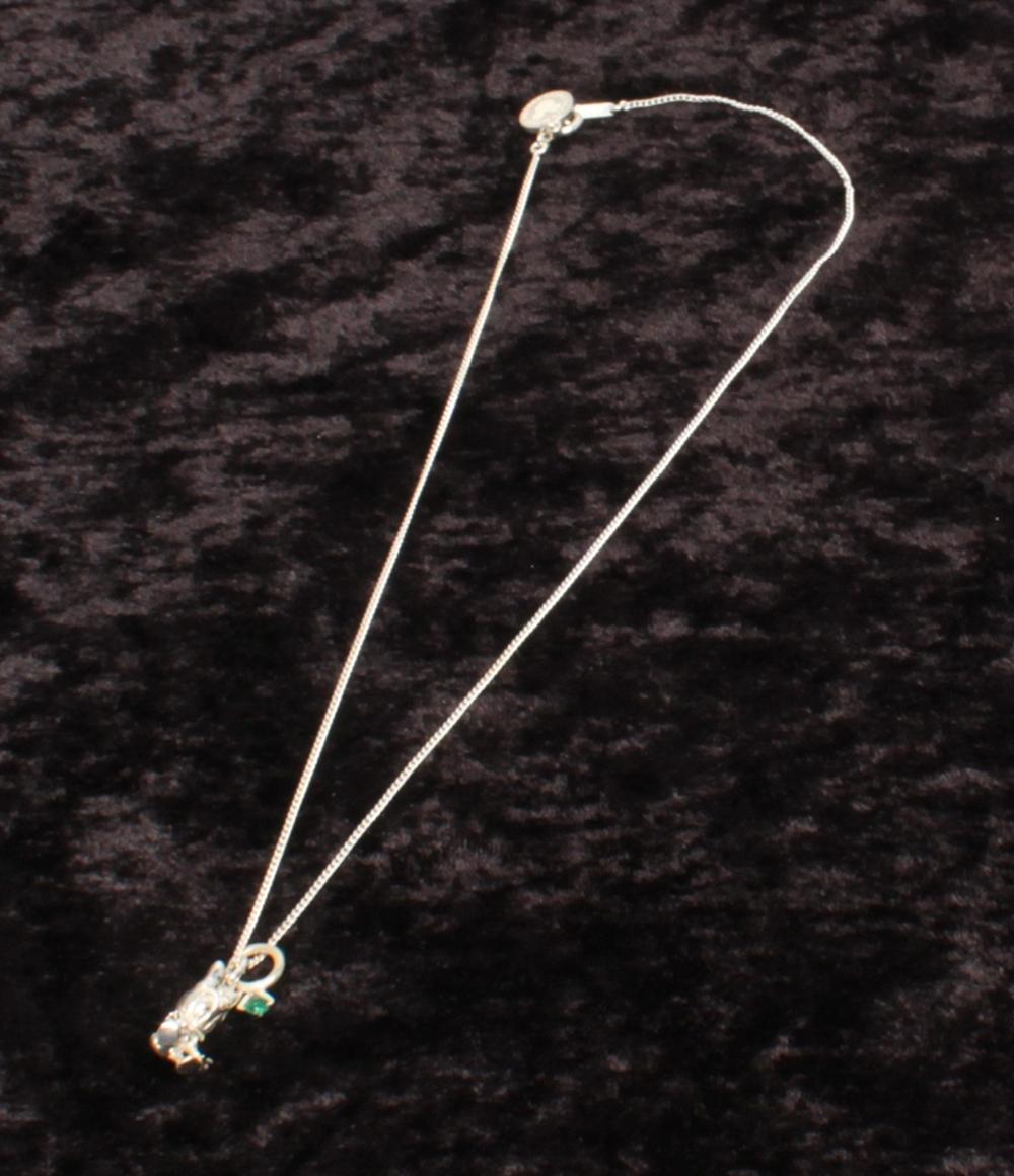 美品 Disney ネックレス SV925 デイジーダックモチーフ エメラルドチャーム レディース ディズニー