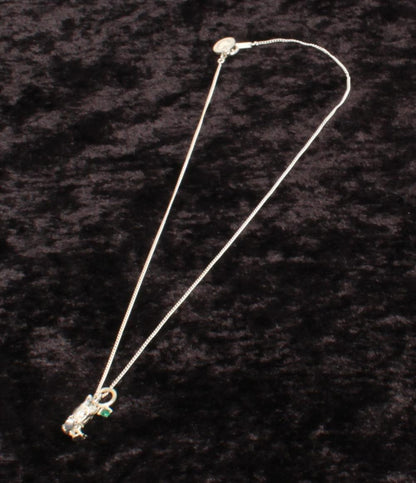 美品 Disney ネックレス SV925 デイジーダックモチーフ エメラルドチャーム レディース ディズニー