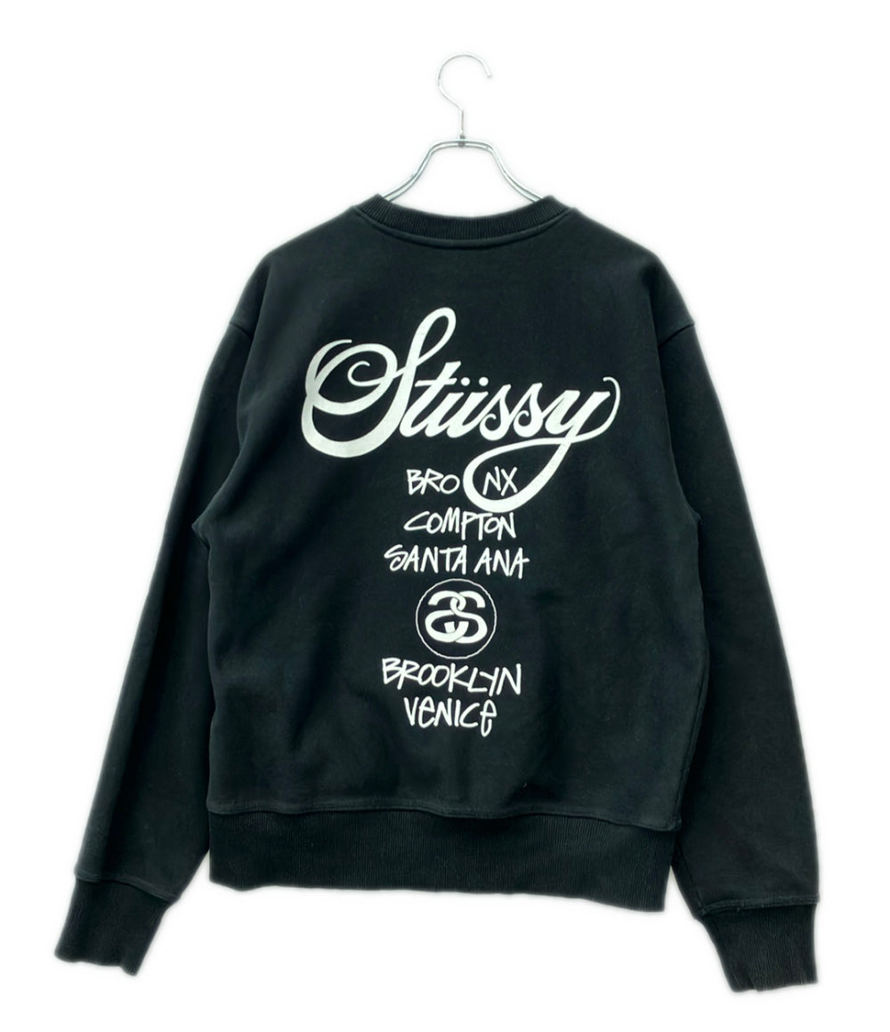 STUSSY WORLD TOUR CREW 長袖 スウェット 裏起毛 メンズ SIZE S ステューシー
