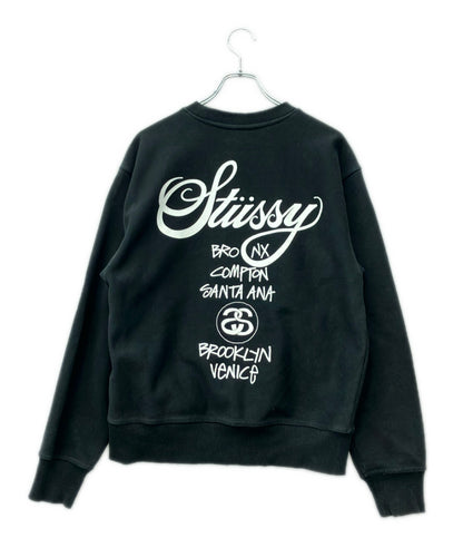 STUSSY WORLD TOUR CREW 長袖 スウェット 裏起毛 メンズ SIZE S ステューシー