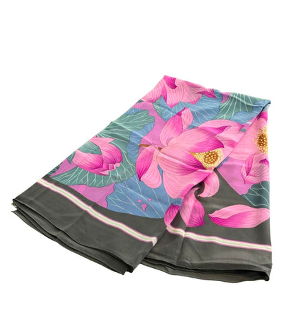 美品 エルメス スカーフ カレ140 シルク100% 蓮の花 FLEURS DE LOTUS レディース HERMES