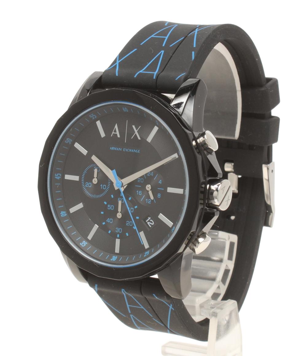 美品 ARMANI EXCHANGE 腕時計 クオーツ ブラック AX1342 メンズ アルマーニエクスチェンジ