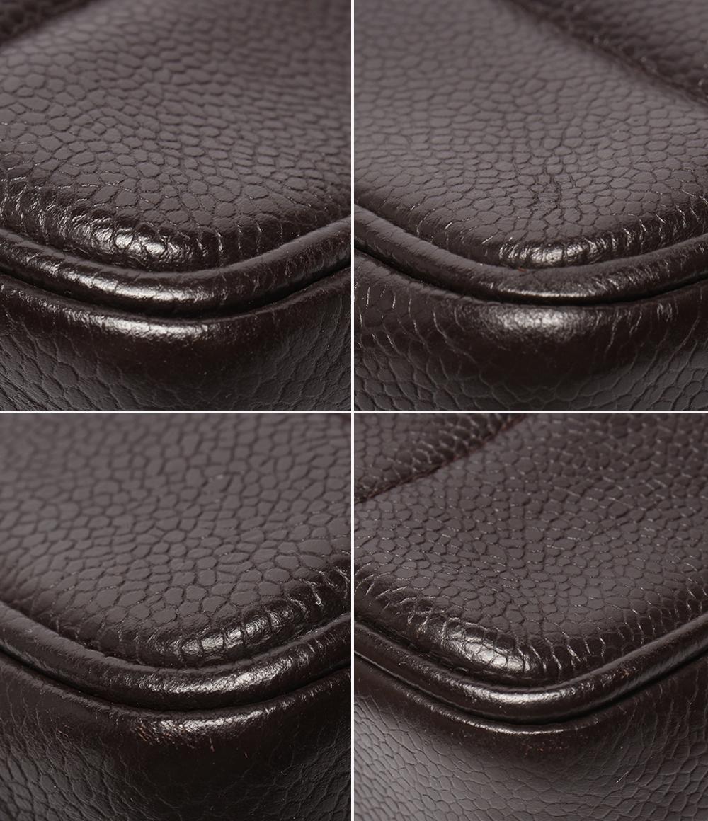 CHANEL チェーンショルダーバッグ 肩掛け ゴールド金具 キャビアスキン