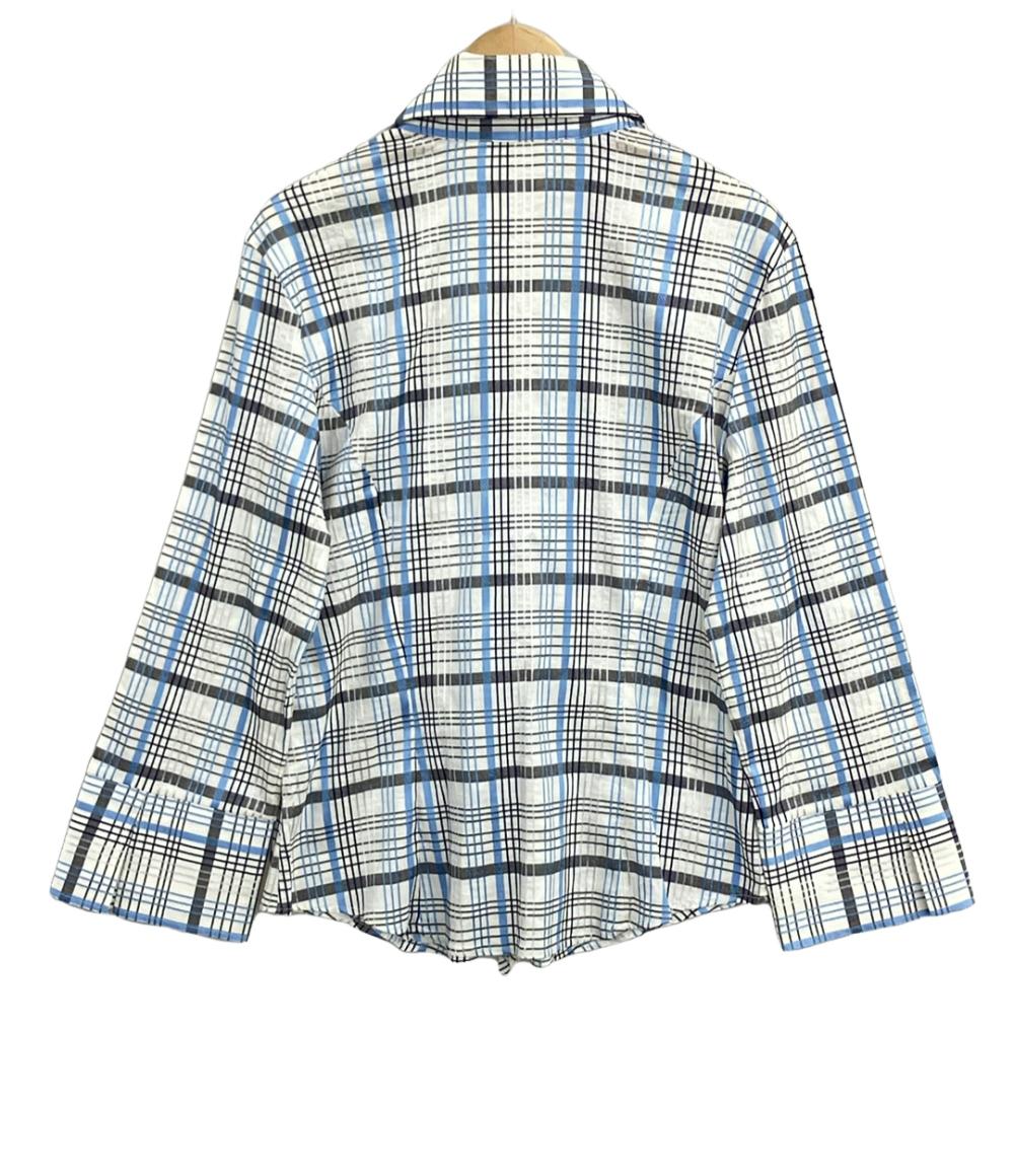 美品 ナラカミーチェ 長袖シャツ フリル チェック柄 レディース SIZE 3 (L) NARACAMICIE