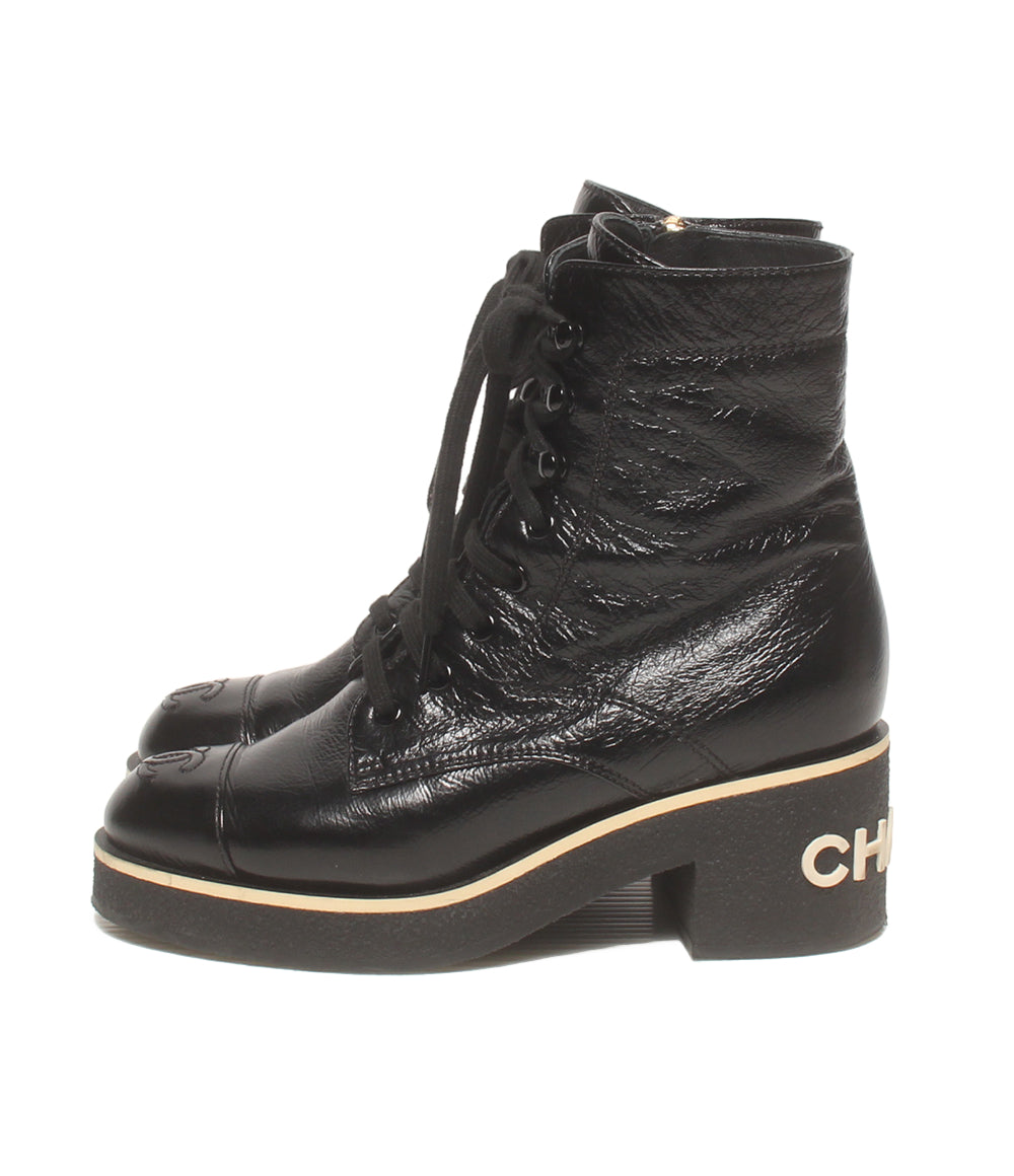 CHANEL ショートブーツ レースアップ G36435 レディース SIZE 36 シャネル