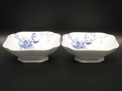 美品 WEDGWOOD スモールボウル スクエア 皿 14cm ストロベリーブルーム インディゴ ウエッジウッド