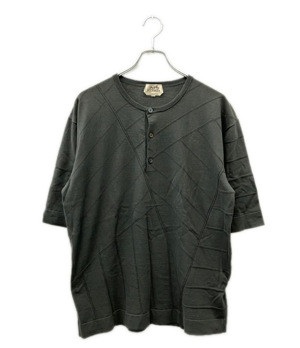美品 HERMES 半袖 ヘンリーネック シャツ メンズ SIZE L エルメス
