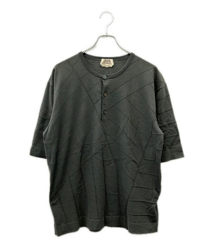 美品 HERMES 半袖 ヘンリーネック シャツ メンズ SIZE L エルメス
