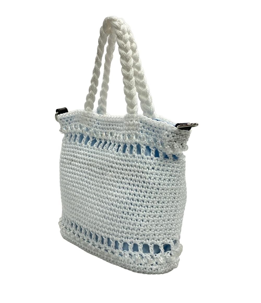 美品 MARY QUANT トートバッグ ショルダーバッグ 2WAY 斜め掛け オーロラビーズクロッシェ レディース マリークヮント