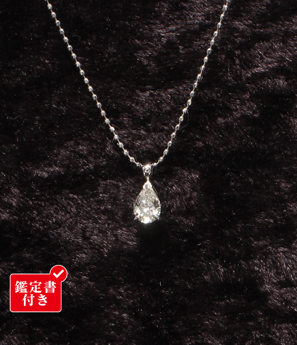 美品 ネックレス Pt900 Pt850 ダイヤ 0.37ct レディース