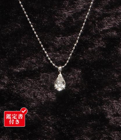 美品 ネックレス Pt900 Pt850 ダイヤ 0.37ct レディース