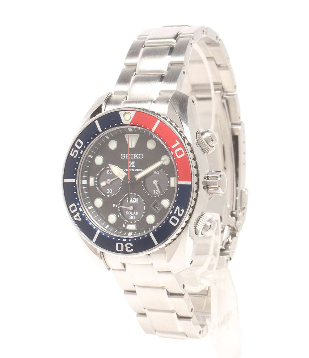 美品 SEIKO 腕時計 PADI プロスペックス PROSPEX ソーラー ブラック SBDL067 メンズ セイコー