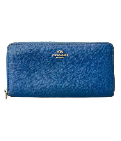 美品 コーチ ラウンドファスナー長財布 レディース COACH