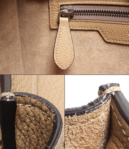 セリーヌ レザー ハンドバッグ シルバー金具 ラゲージ マイクロショッパー デューン レディース CELINE