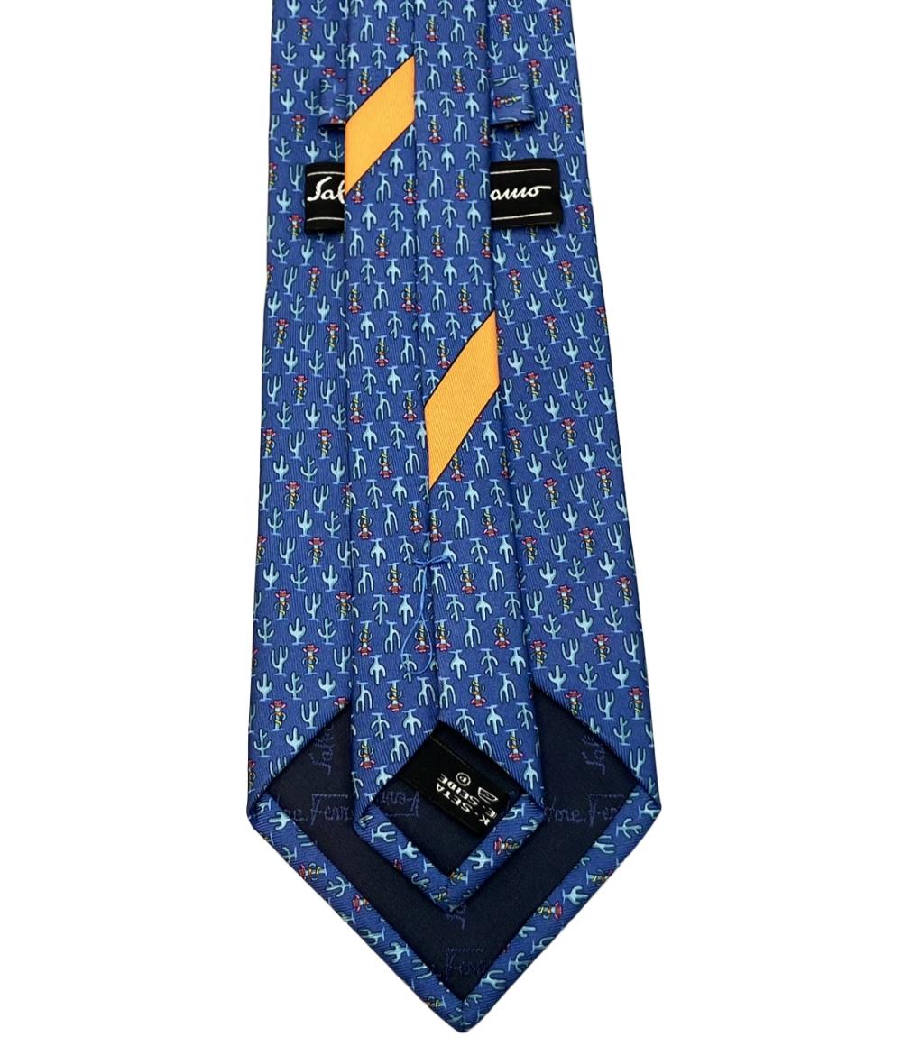 美品 Salvatore Ferragamo ネクタイ シルク100% メンズ サルヴァトーレフェラガモ