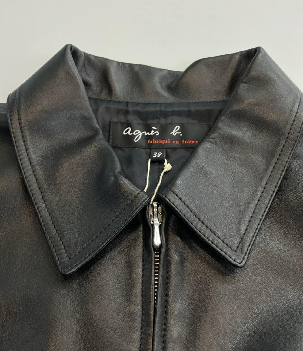 美品 アニエスベー レザージャケット レディース SIZE 38 (S) agnes b.