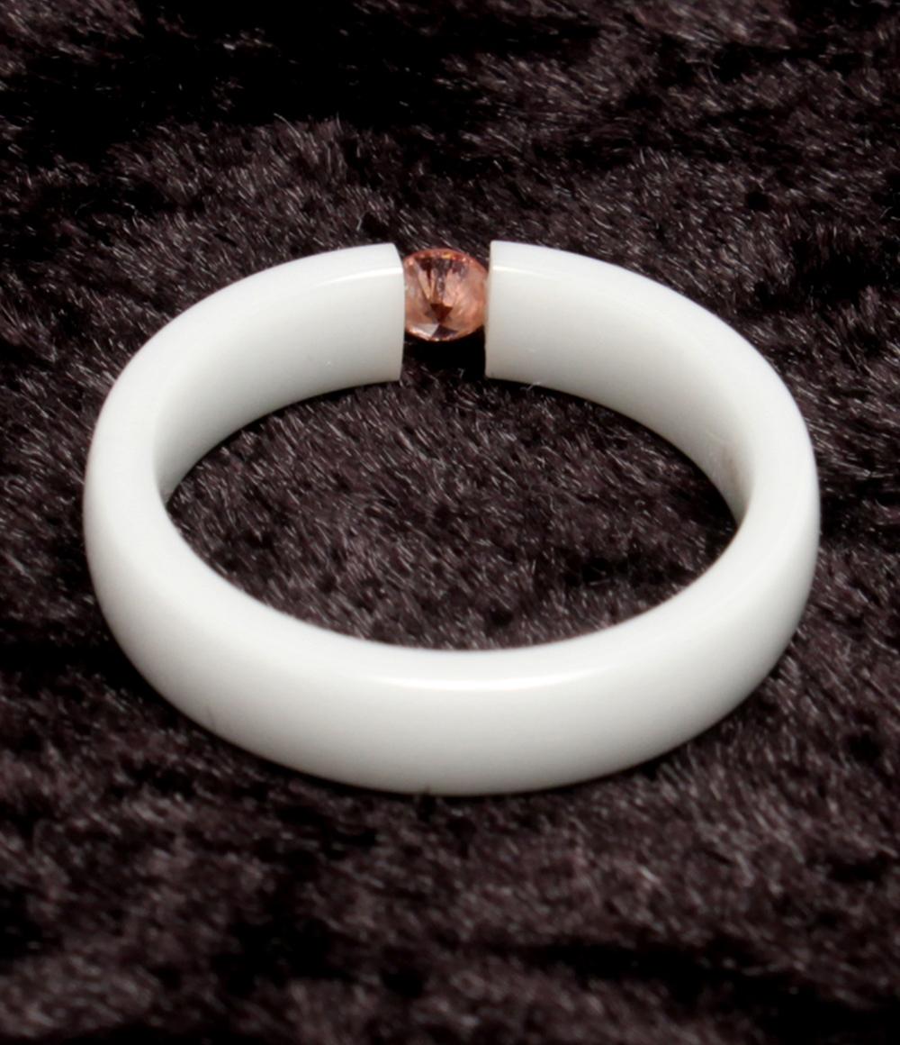 美品 QVC リング 指輪 セラミック ラボグロウンピンクダイヤ 0.1ct レディース SIZE 9号