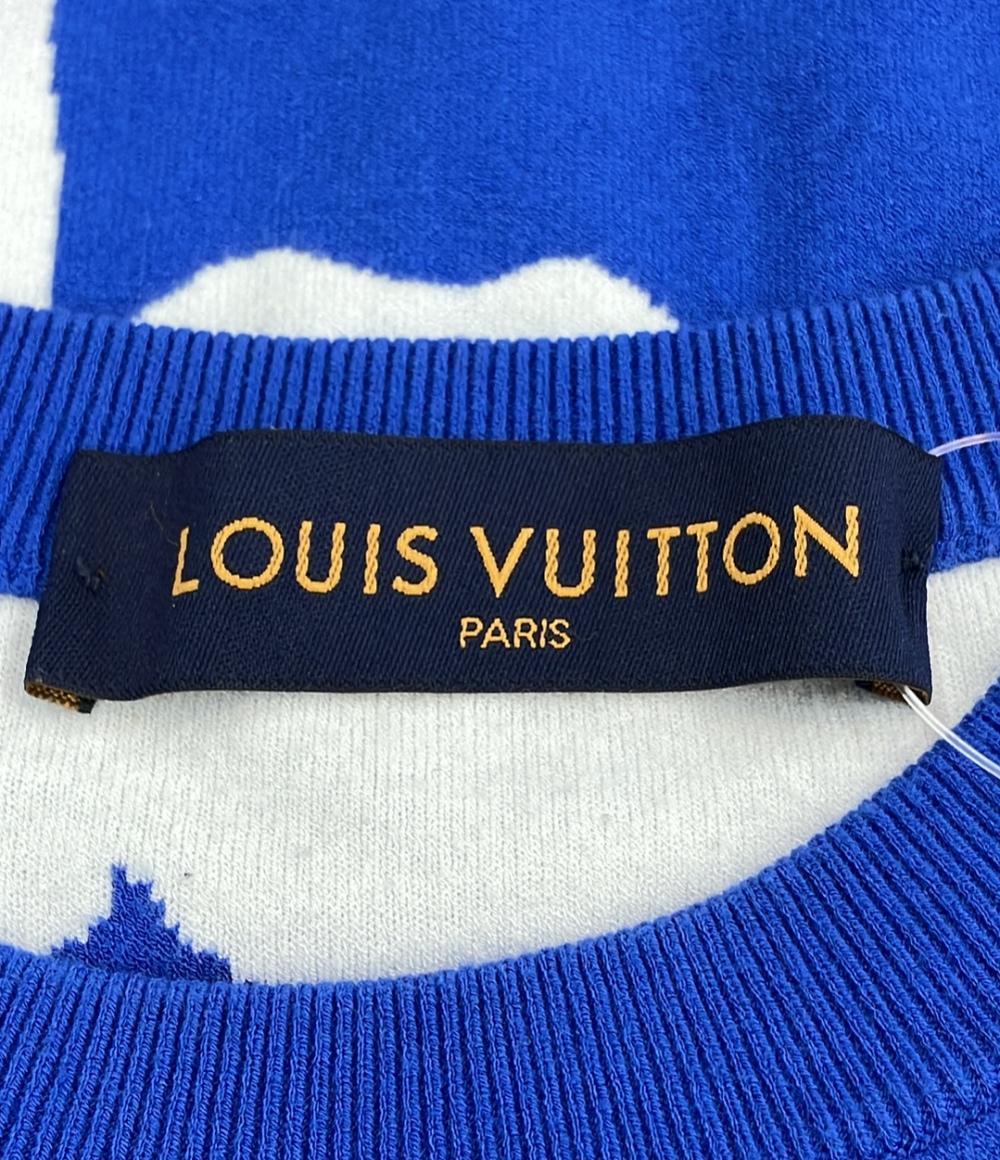 訳あり LOUIS VUITTON 長袖ニット LV スクリブルインターシャ クルーネックニット RM201 TZC HIN81W メンズ SIZE M ルイ・ヴィトン