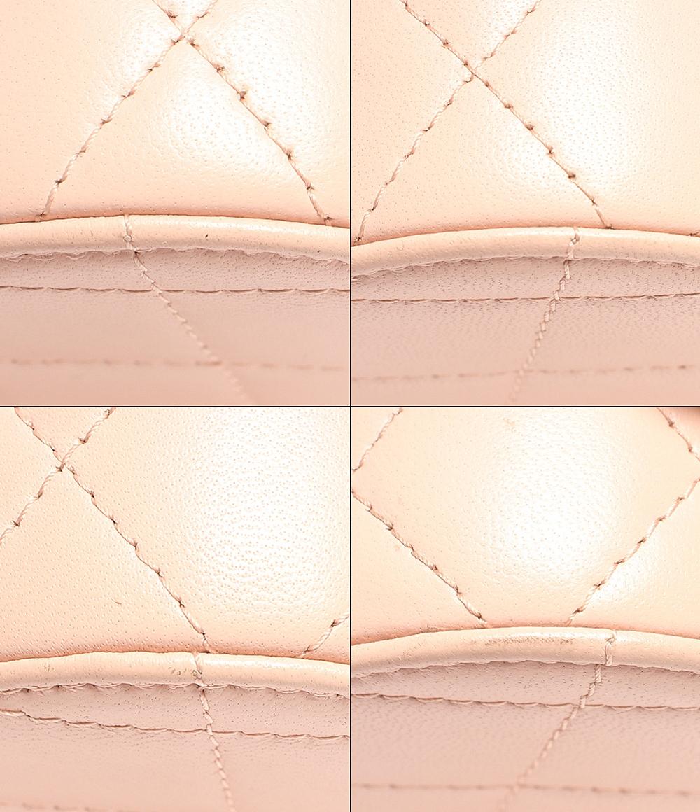 シャネル チェーンレザーショルダーバッグ ココマーク ゴールド金具 ミニバニティバッグ マトラッセ ラムスキン レディース CHANEL