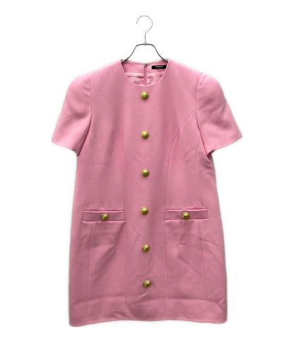 美品 バルマン 半袖ワンピース ゴールドボタン レディース SIZE 42 (L) BALMAIN