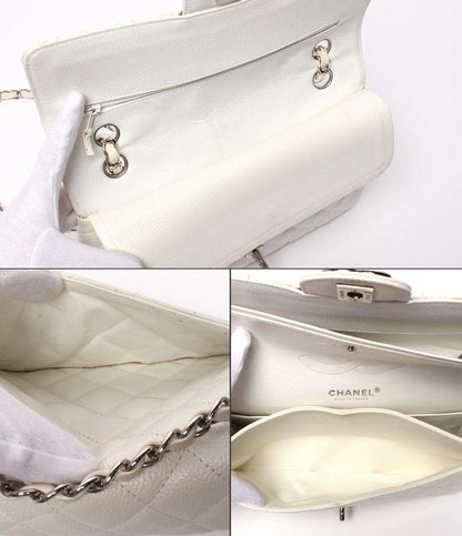 シャネル ショルダーバッグ 肩掛け ダブルフラップ ダブルチェーン シルバー金具 キャビアスキン マトラッセ25 レディース CHANEL