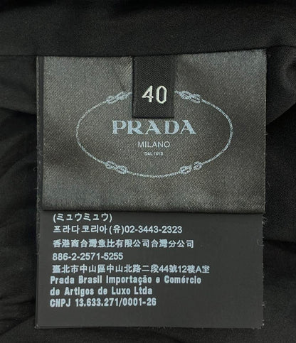 PRADA クロップドジャケット ポプリンストレッチ クロップドジャケット P525MG S221 F62 レディース SIZE 40 (S) プラダ