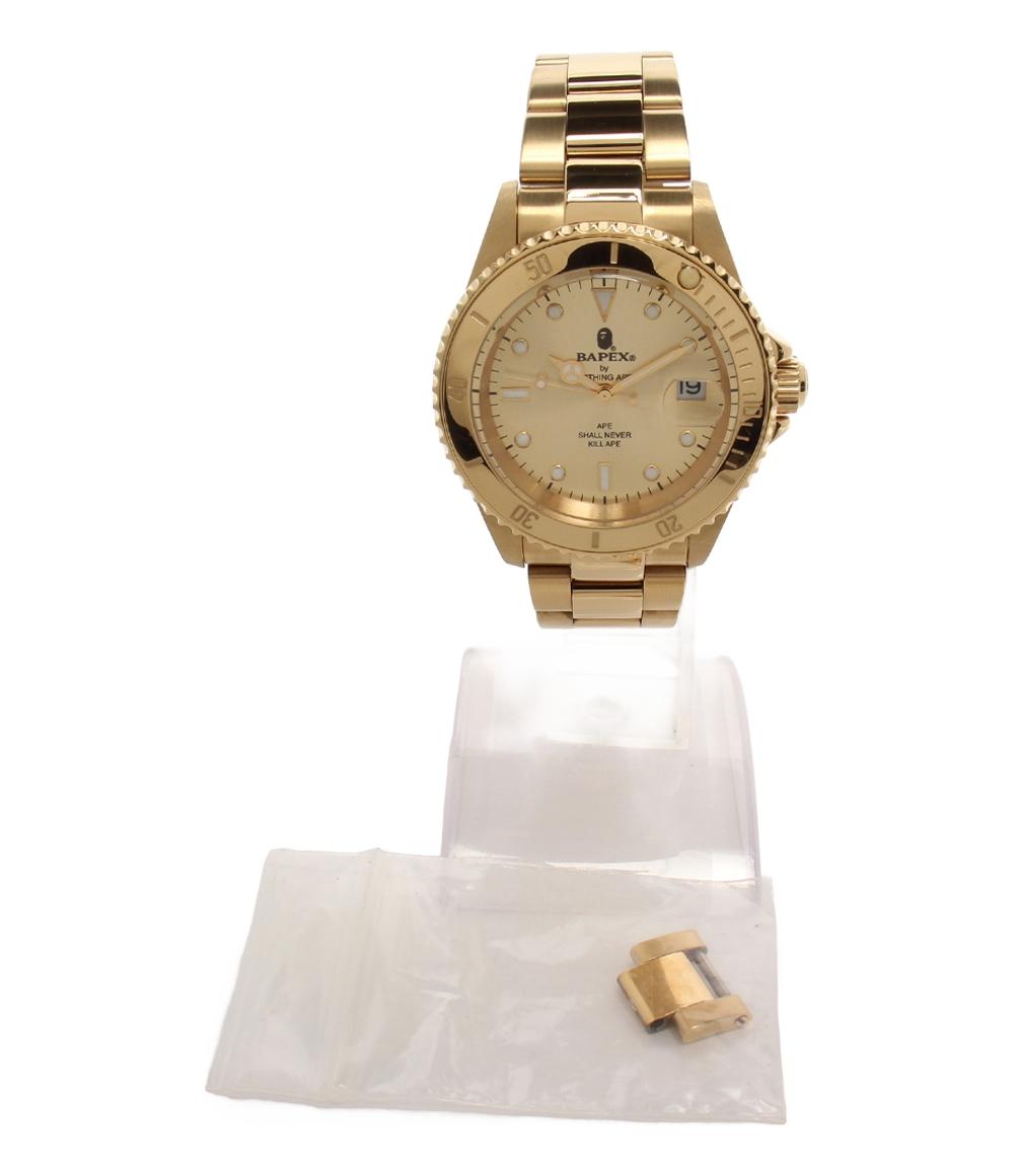 A BATHING APE 腕時計 BAPEX 自動巻き ゴールド メンズ アベイシング