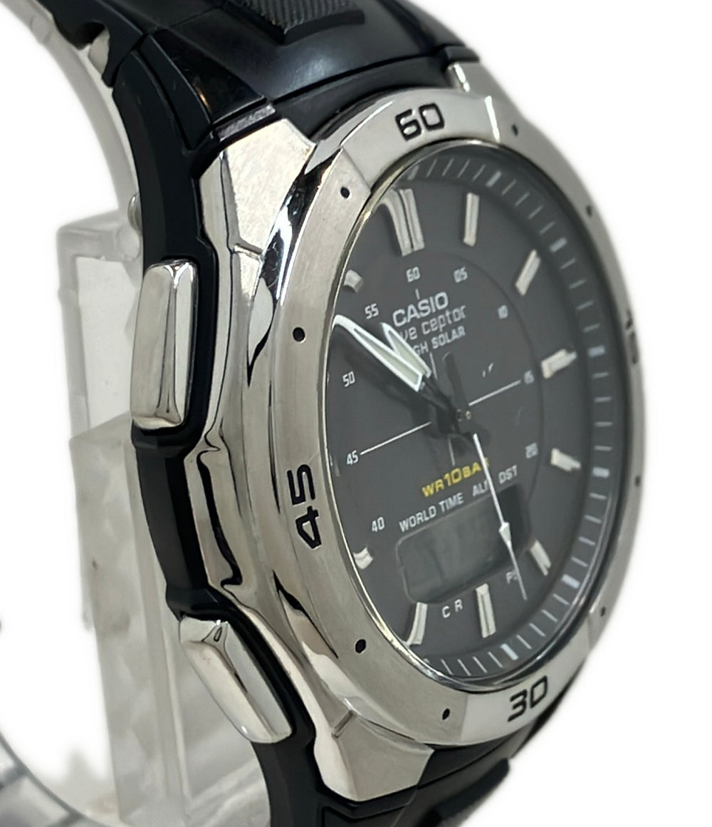 CASIO 腕時計 ウェーブセプター ソーラー ブラック WVA-470 メンズ カシオ