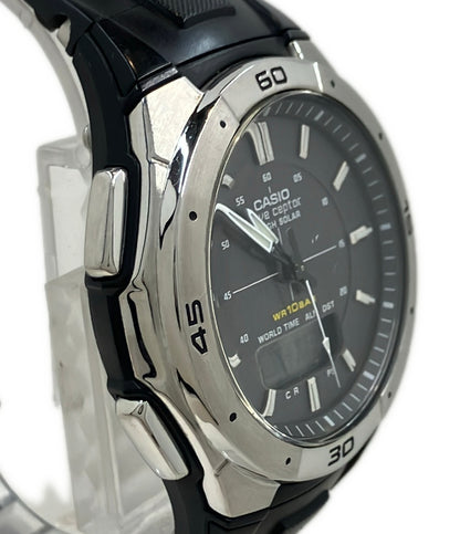 CASIO 腕時計 ウェーブセプター ソーラー ブラック WVA-470 メンズ カシオ