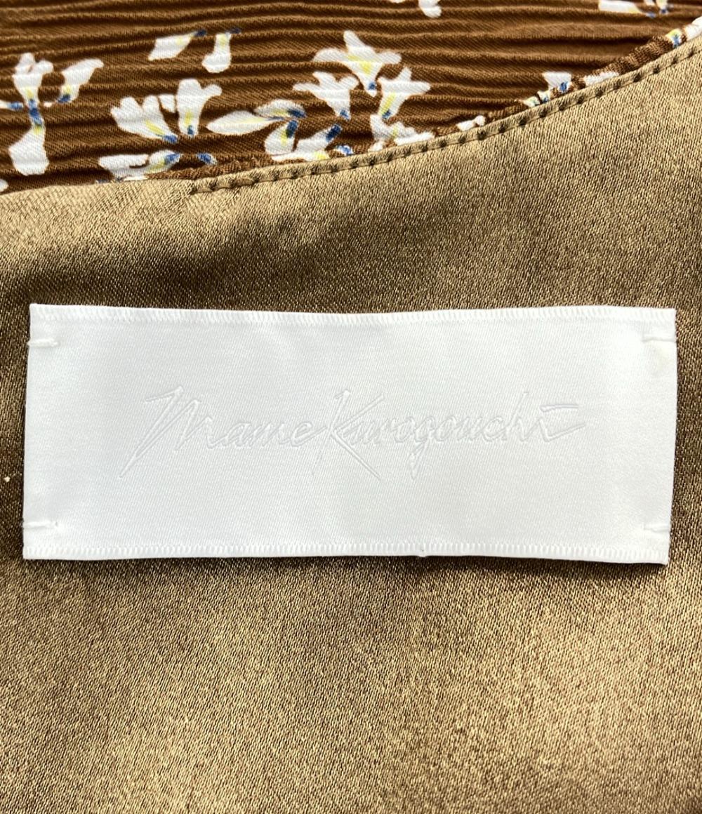 美品 マメ クロゴウチ 長袖 花柄ワンピース レディース SIZE 2 (M) Mame Kurogouchi